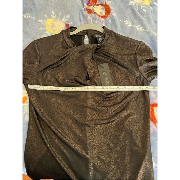 New Rachel Zoe Gold and Black formal fancy Blouse size XS - Picture 6 of 7